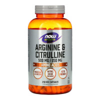 L-Arginine 500 mg.  Citrulline 250 mg., 240 caps.