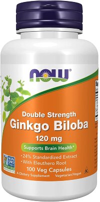Ginkgo Biloba Double Strength  120 mg, 100 caps.