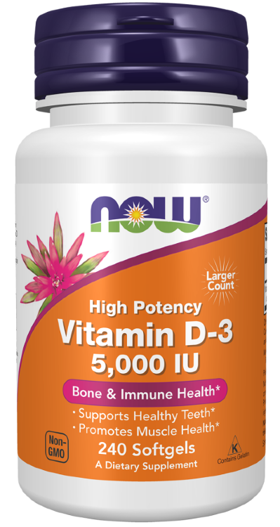 Vitamin D-3 5.000 IU,  240 softgels.