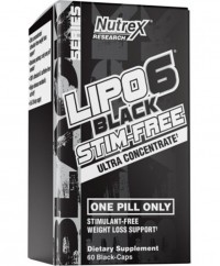 Lipo 6 Black Ultra Concentrated STIM FREE, 60 caps.