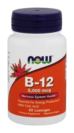 Vitamin B12 5000 mcg + FOLIC ACID,  60 loz..