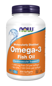 Omega-3  1000 mg, 200 softgels.